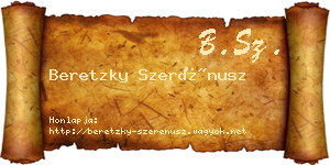 Beretzky Szerénusz névjegykártya